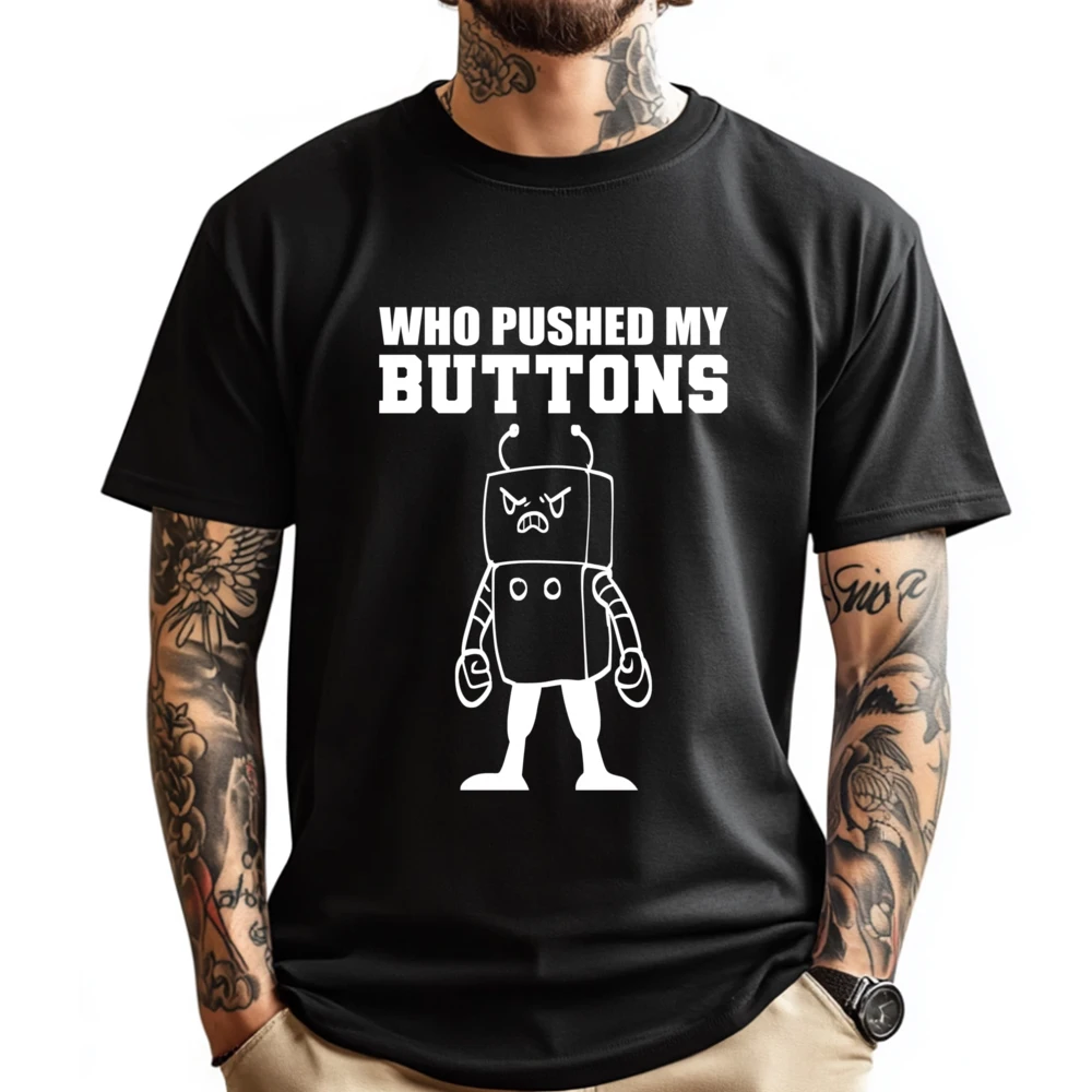 

Pushed My Buttons Computer Specialist Clothing Men's Clothes Birthday Cute Oversized T Shirt Mens Clothing