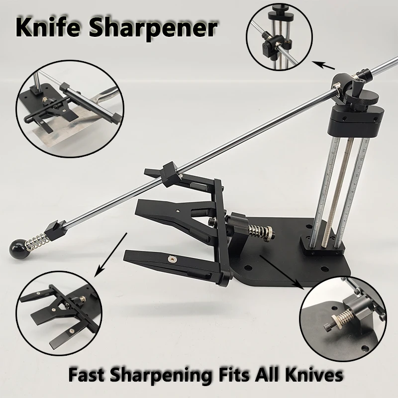 2026 New Fixed Angle Knife Sharpener with Scale Adjustable Height 360° Rotating Professional Kitchen Knife Sharpening System