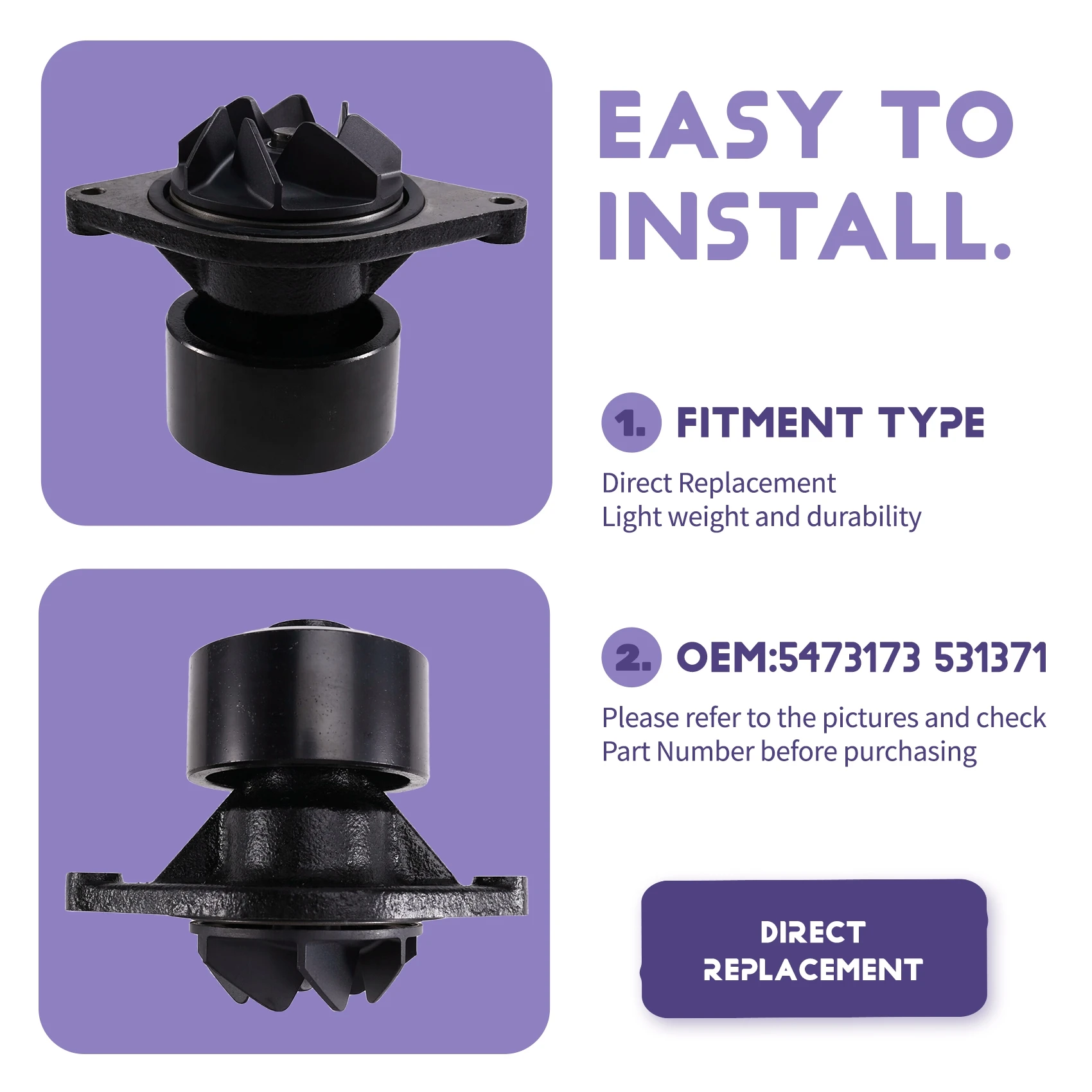 

A30P-для Cummins B ISB QSB 6,7 л 531371, водяной насос двигателя автомобиля с уплотнительной прокладкой 5473173