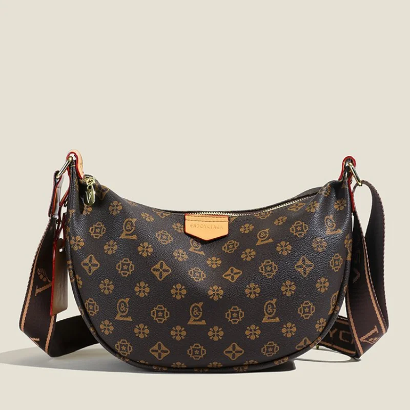 ​ Sac Hobo Vintage spacieux pour femmes 2025, sac à main à bandoulière multifonctionnel imprimé Signature, fourre-tout à large sangle pour le travail ​