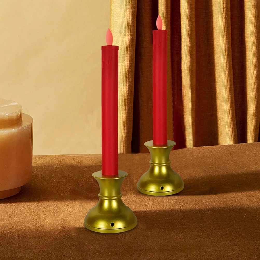 

2Pcs USB Charging LED Lights Reusable Flameless Candles for Wedding Party Decorative Lamps with Warm Light
