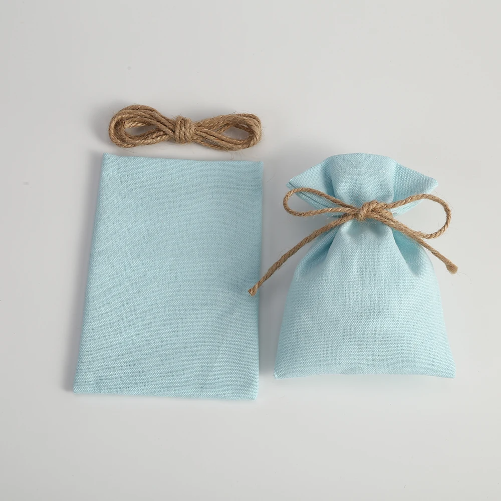 50 Stück Schmuck-Geschenkverpackungsbeutel aus Baumwolle, Jute-Musselin-Beutel, Hochzeitsgeschenk-Süßigkeitenbeutel, Brautparty-Kosmetik-Organizer-Beutel – Detail 1