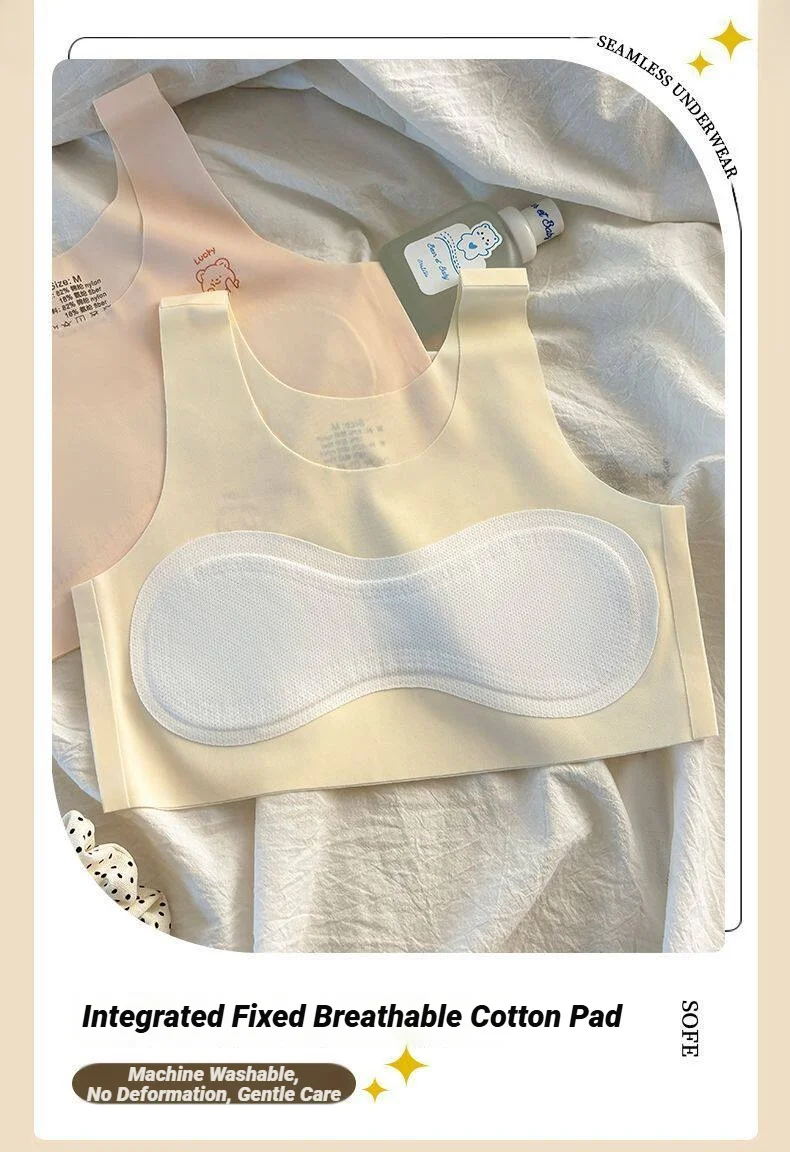 3-teiliges, bequemes, atmungsaktives, einfaches Trainings-BH-Unterhemd für Teenager, weiche, elastische, hautfreundliche Dessous für Mädchen, ohne Stahlring – Detail 5