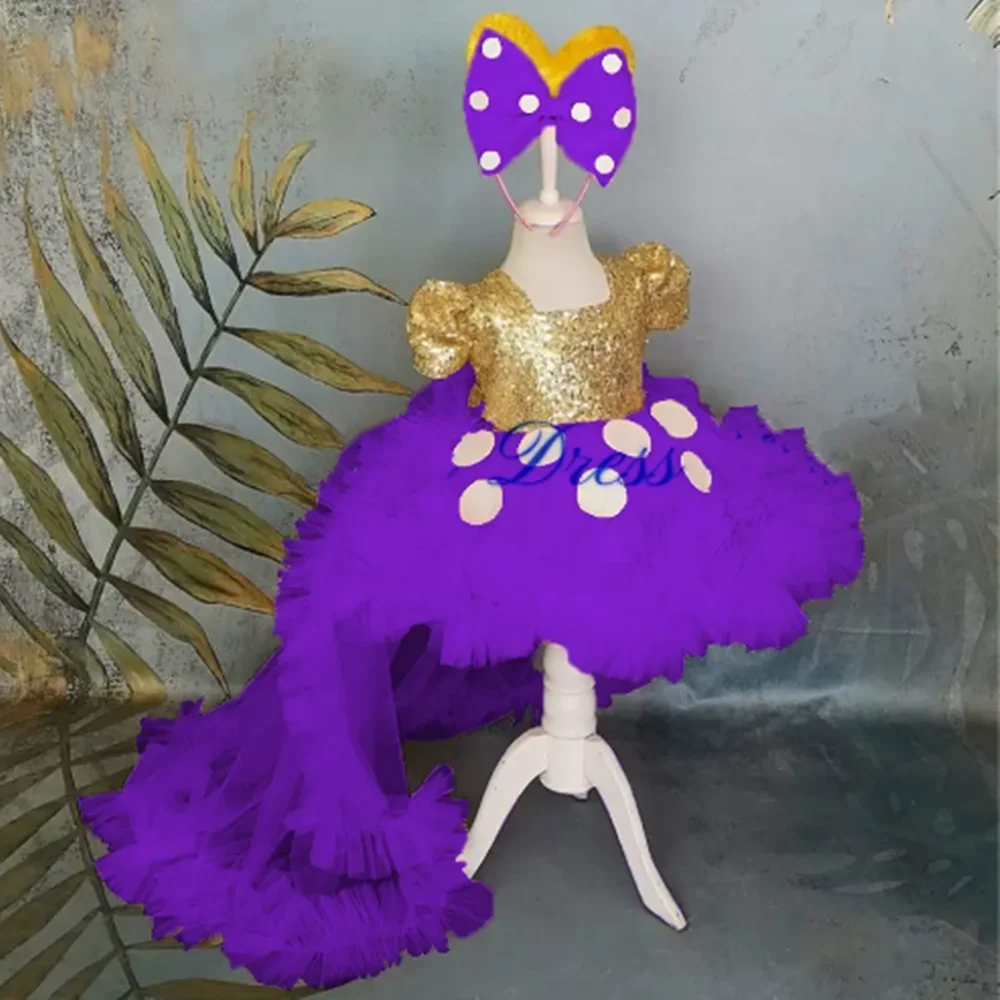 Robe à fleurs blanches personnalisée pour filles, motif papillon et diamant avec nœud, sans manches, pour mariage, fête d'anniversaire, spectacle, robe de sainte Communion