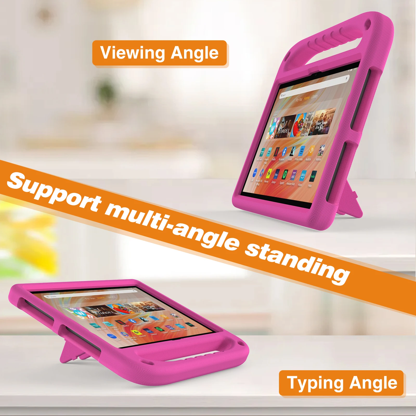 EVA Kickstand Case For Amazon Fire Max 11 HD 10 8 Plus 7 2024 2023 2022 2021 2020 With Foam Portable Hand Holder Kids Capa Cover