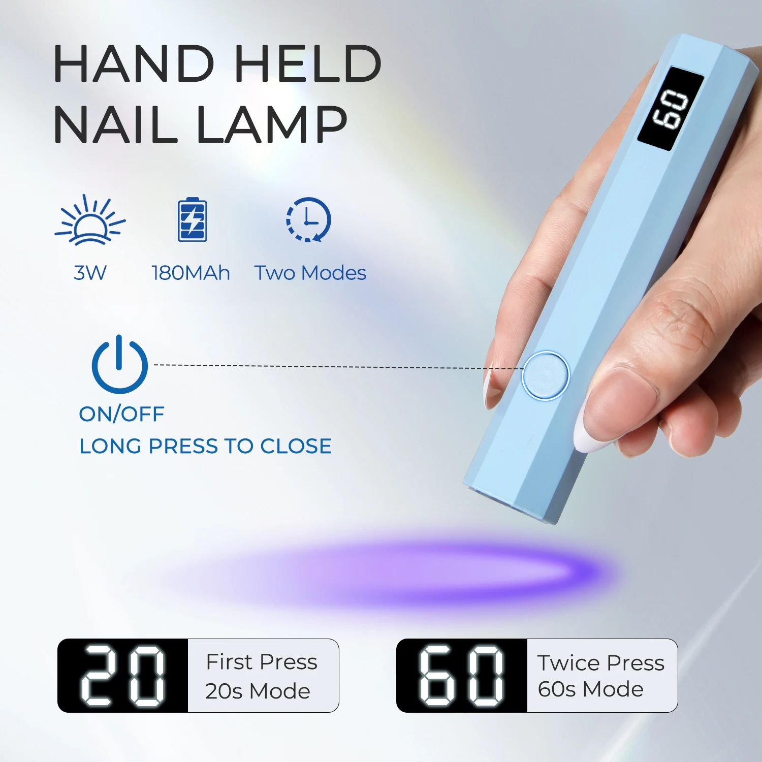 المحمولة المحمولة البسيطة مسمار مصباح الأشعة فوق البنفسجية Led عرض الطاقة مسمار مصباح قابلة للشحن آلة مجفف الأظافر الأسرة سريعة الجافة مصباح يدوي القلم #1