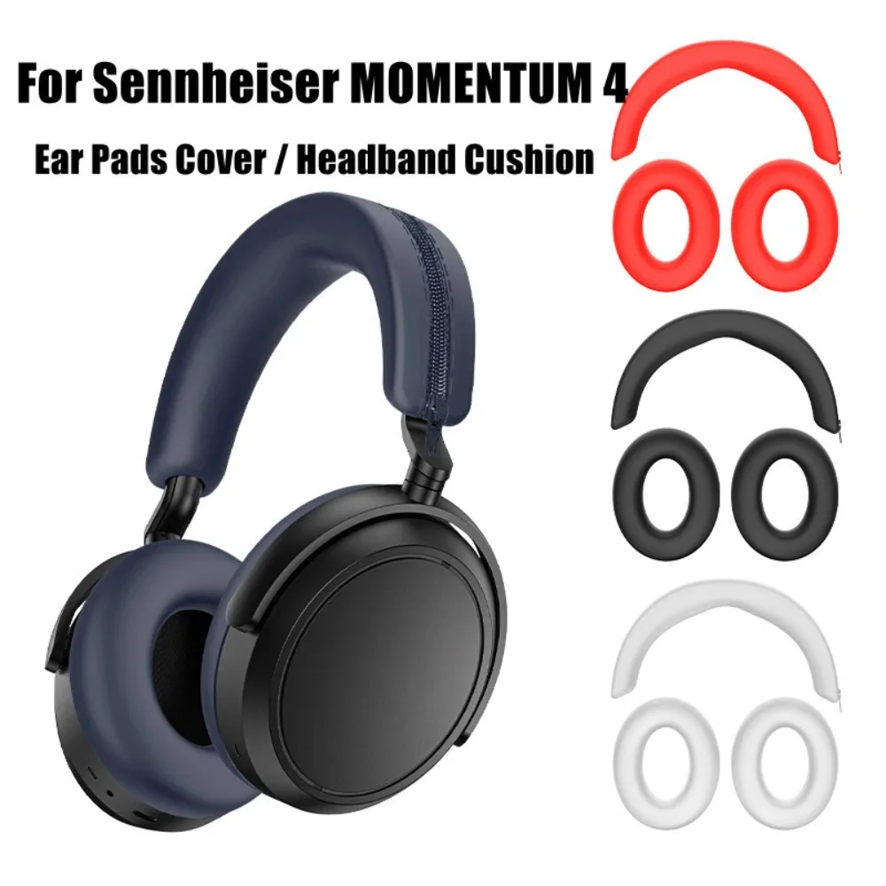 Sennheiser MOMENTUM 4 용 실리콘 헤드폰 빔, 부드러운 방진 이어폰 헤드밴드, 방수 먼지 방지 이어 패드 커버