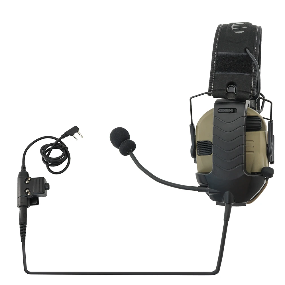 2023 New Electronic Earmuff Adapter External Microphone Kit for Walker's Razor Tactical Shooting Headset with Tactical U94 Ptt