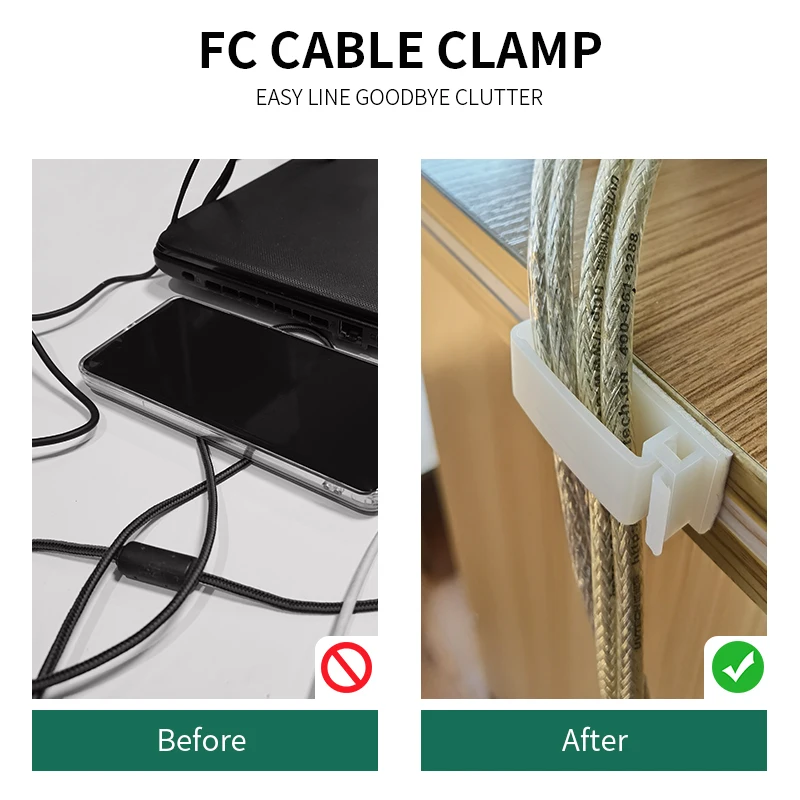 100 PCS Cable Fixing Clip cable clip 3M Glue Self Adhesive Clips FC-30/40/50