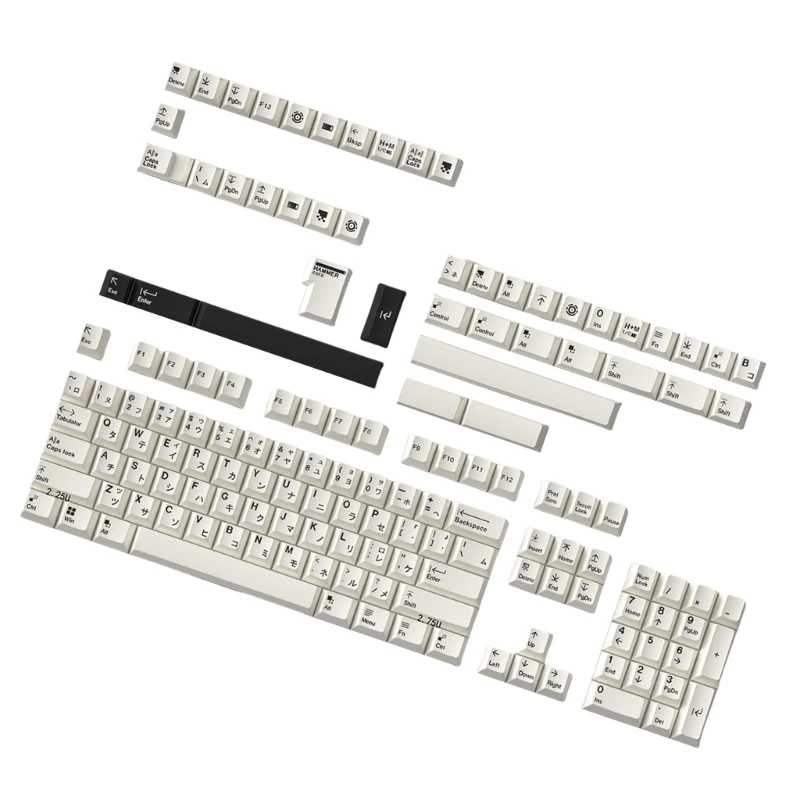 DN59 148 Toetsen/set Minimalistische Brauns Dye Sublimatie Keycap PBT Originele Hoogte KeyCaps voor Mechanische Toetsenborden