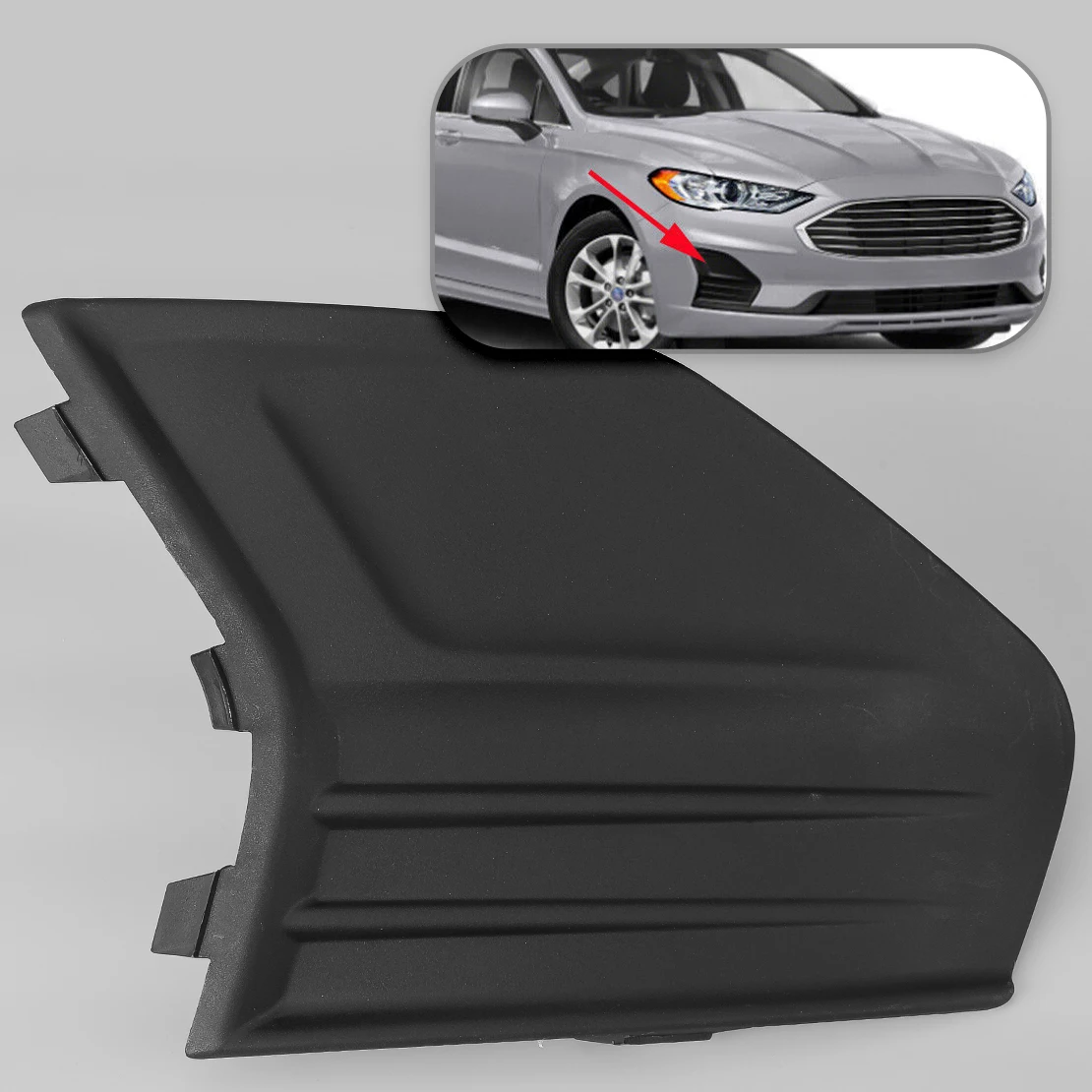 

KS7319952 Front Bumper Right Fog Light Cover Trim Frame Without Hole Fit for Ford Fusion Mondeo 2019-2020 Matte Black Plastic