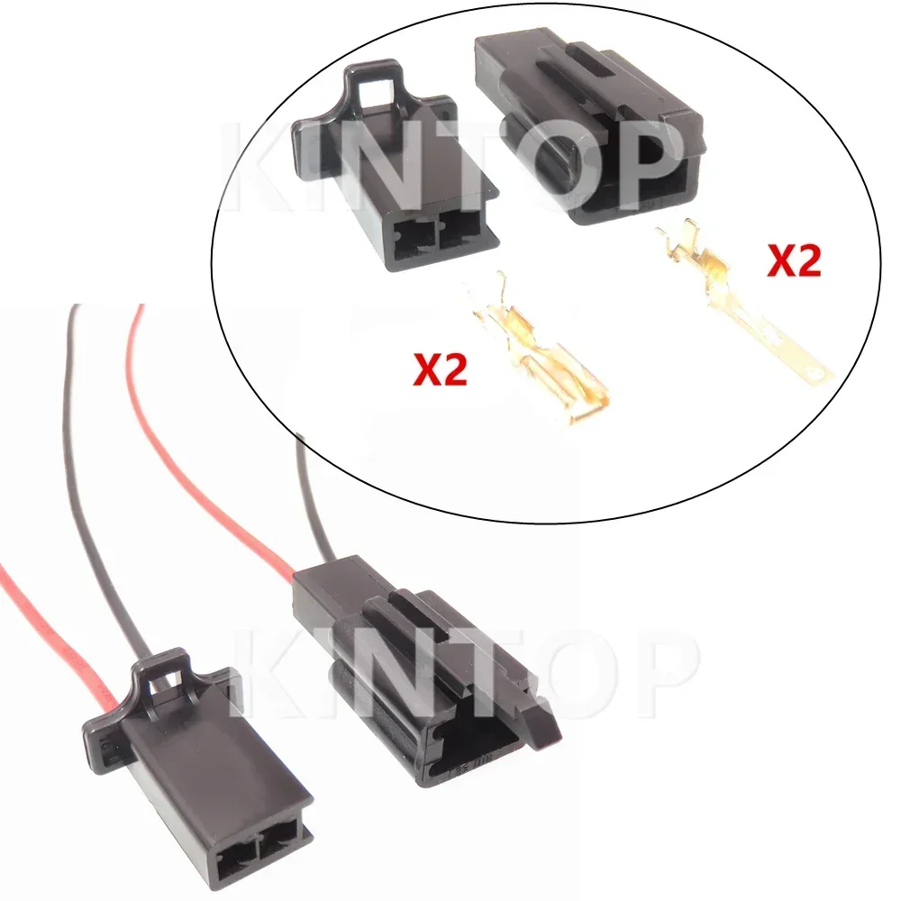 

1 Set 2 Pins Auto Unsealed Male Plugs Female Socket With Wire AC Assembly 6030-2981 6040-2111 Car ABS Sensor Cable Harness Plug