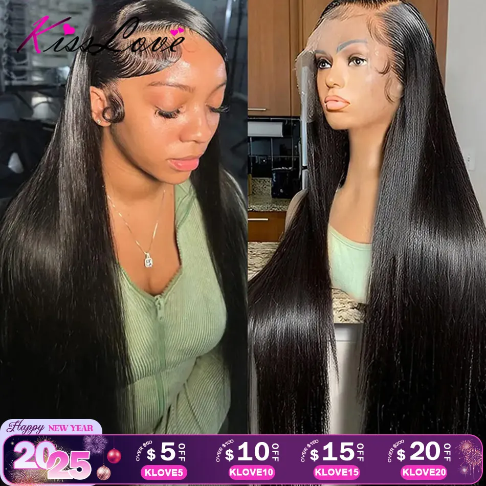 13x4 13x6 Full HD Lace Front Human Hair Wigs Straight 360 Transparent Lace Frontal Wigs Pre Plucked 5x5 Pre-Cut Lace Closure Wig