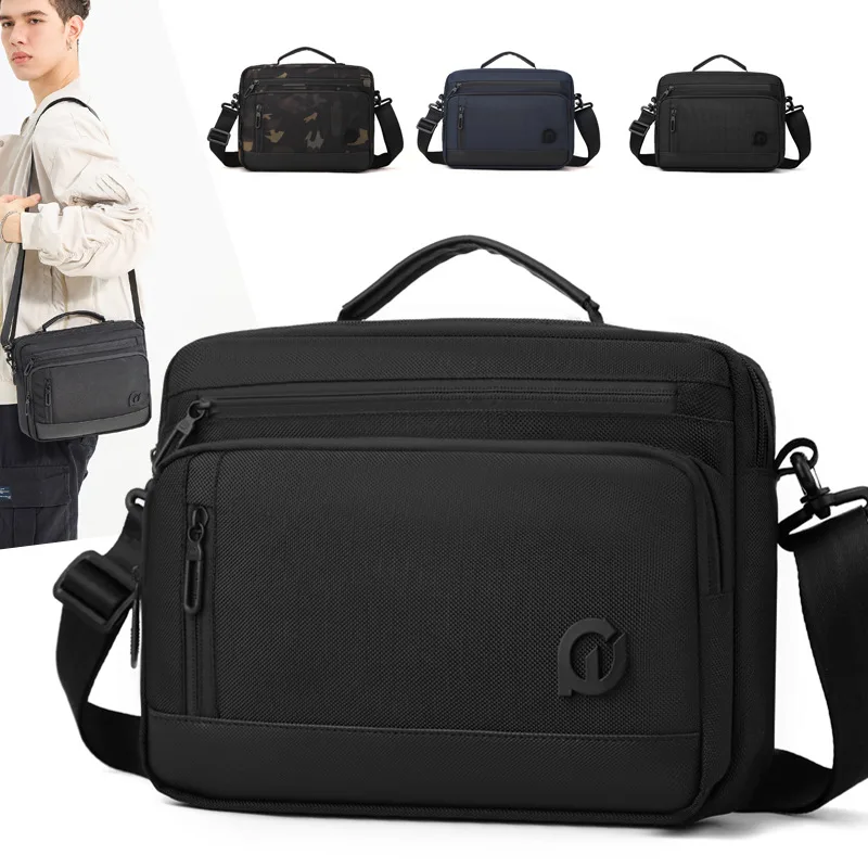 Men's functional shoulder backpack waterproof large capacity multi-function shoulder diagonal across computer storage