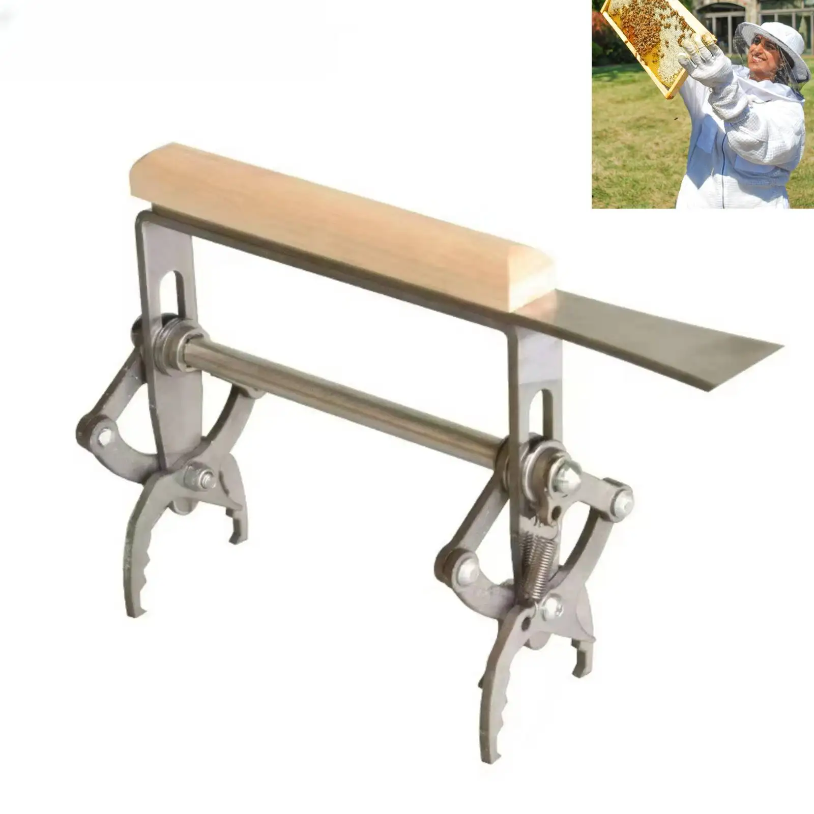 1 pc Premium Stainless Steel Frame Lifter with Integrated Hive Tool  Beekeeping Frame Grip Beekeeping Supplies
