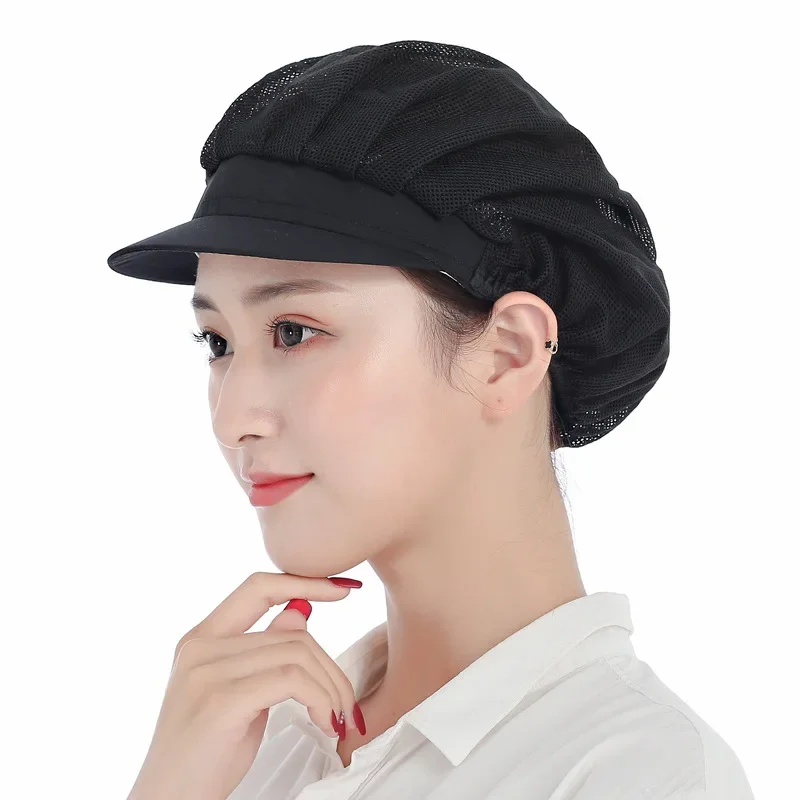 New Food Factory Workshop Work Hat Female Chef Kitchen Catering Restaurant Dustproof Hat Factory Canteen Dustproof Hat