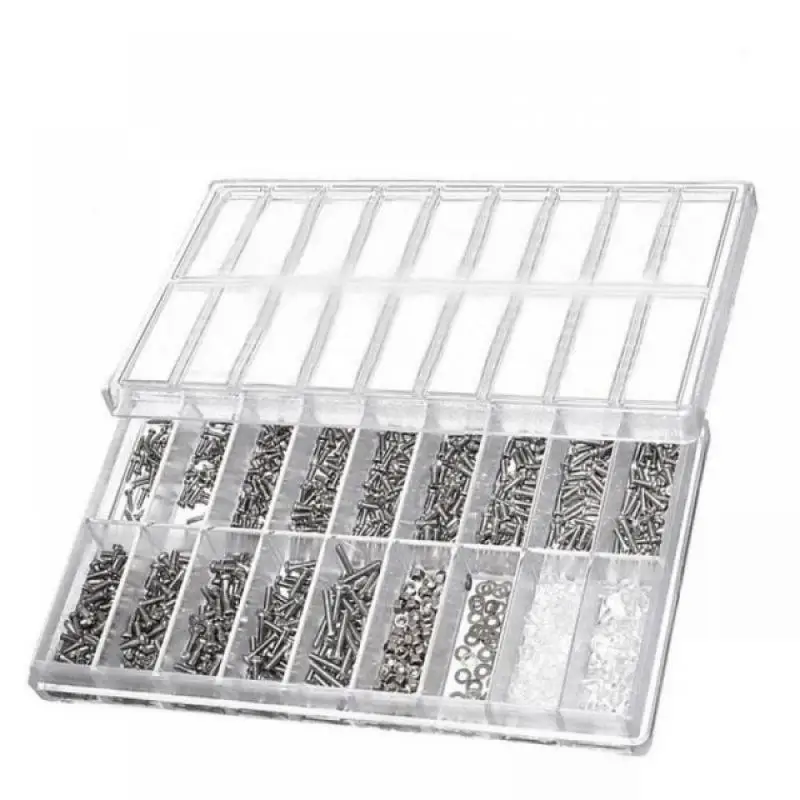 900 pz/scatola Kit di riparazione per occhiali occhiali da sole piccoli assortimento di riparazione Stainles Steel Fitting Watch occhiali da vista vite di riparazione 18Grid