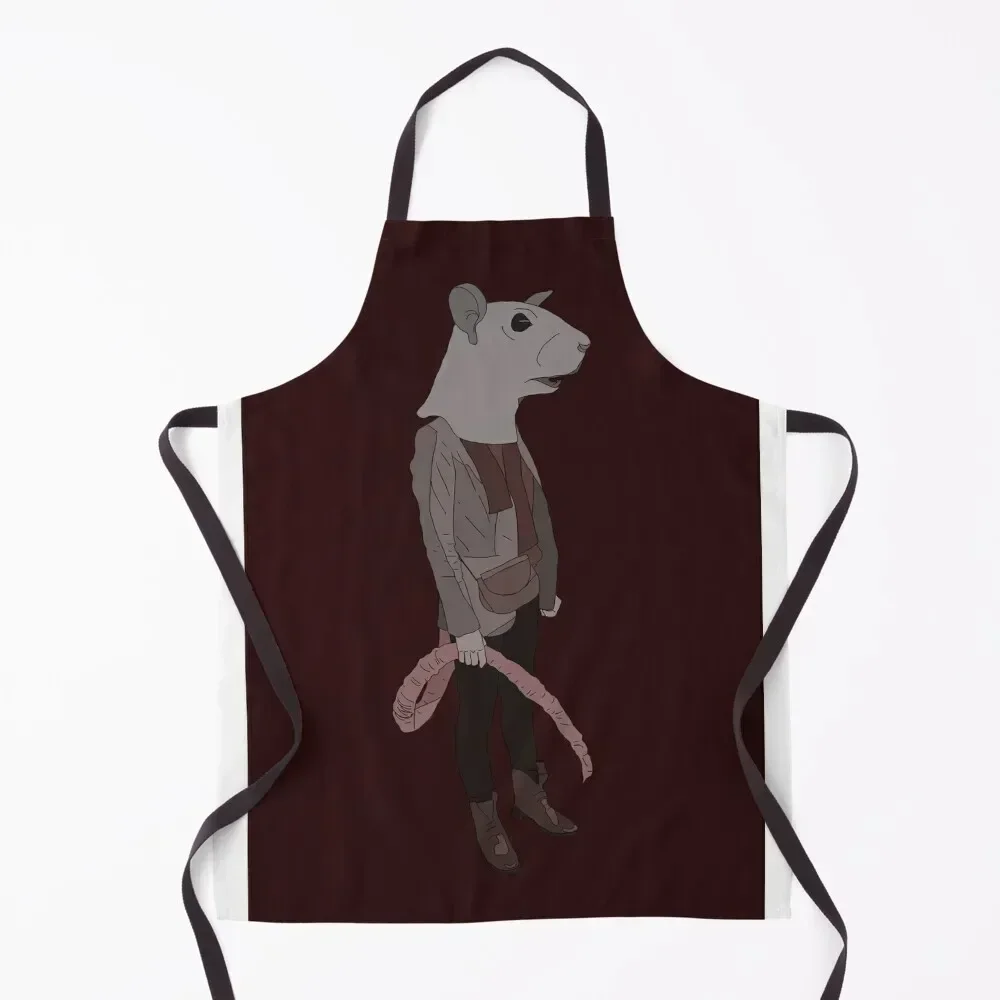 

burgundy rat person Apron Kitchen Front House Things For Home And Kitchen women's work For Man Apron