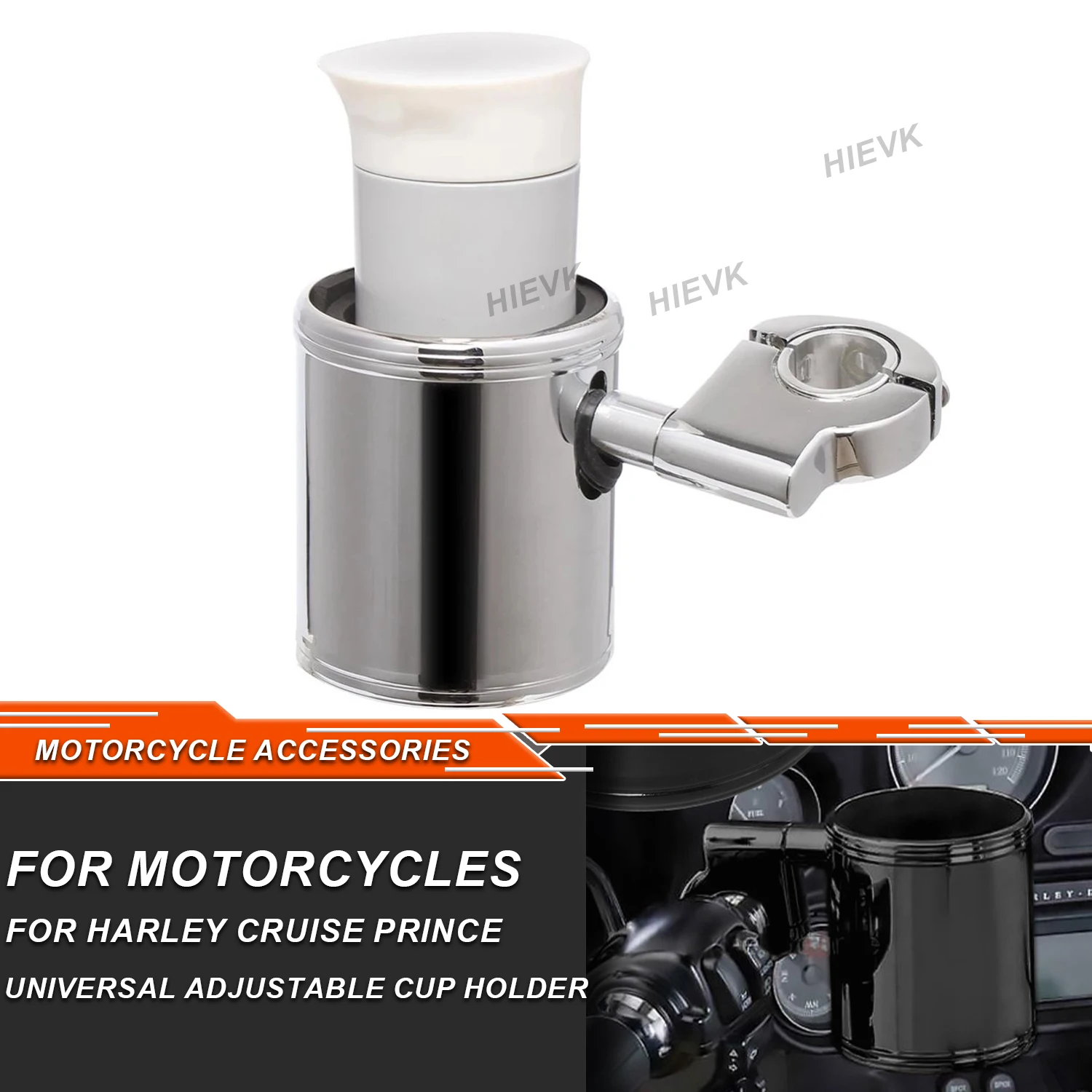 

ABS Motorcycle Adjustable Cup Holder Handlebar Drink Bottle 22mm-32mm For Universal Harley Touring Road Glide Softail Sportster