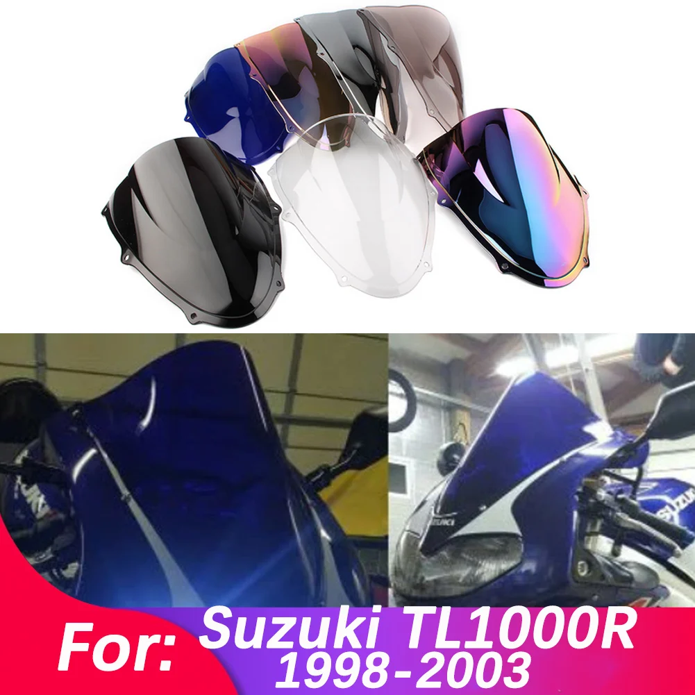 Motorcycle Windshield Double Bubble For SUZUKI TL1000 TL 1000 R 1000R TL1000R 1998-2003 Accessories WindScreen Fairing Deflector view 5