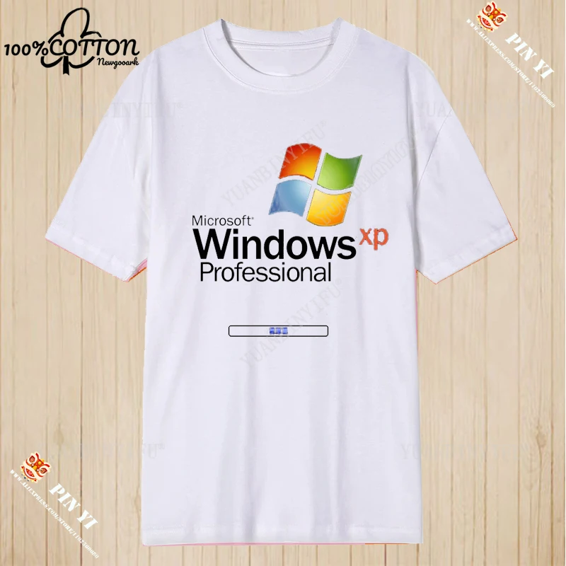Vintage 90s 80s Programmer Windows XP Graphic Funny Computer System Tshirt Joke Meme Man T Shirt Cotton Short Sleeve Tees