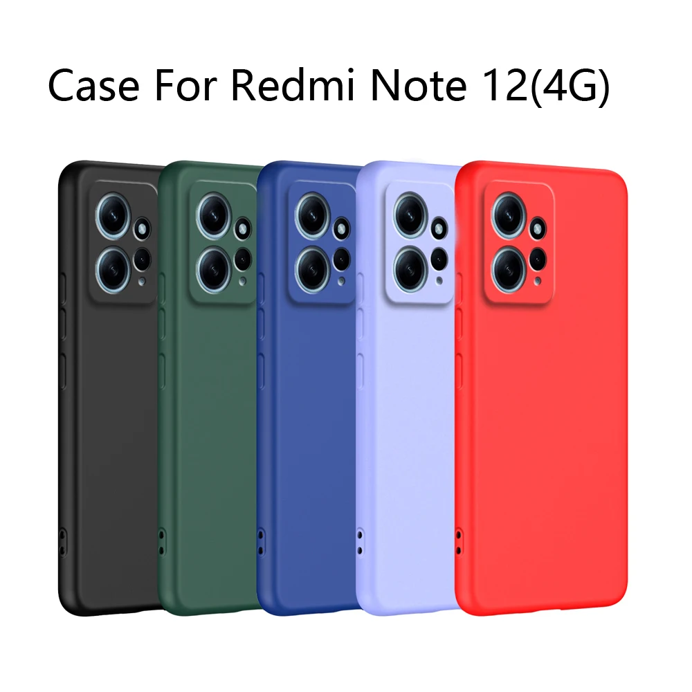 Camera Protection Silicone Phone Case for Xiaomi Redmi Note 12 4G Global Shockproof Cover For Redmi Note12 4G Couqe Fundas