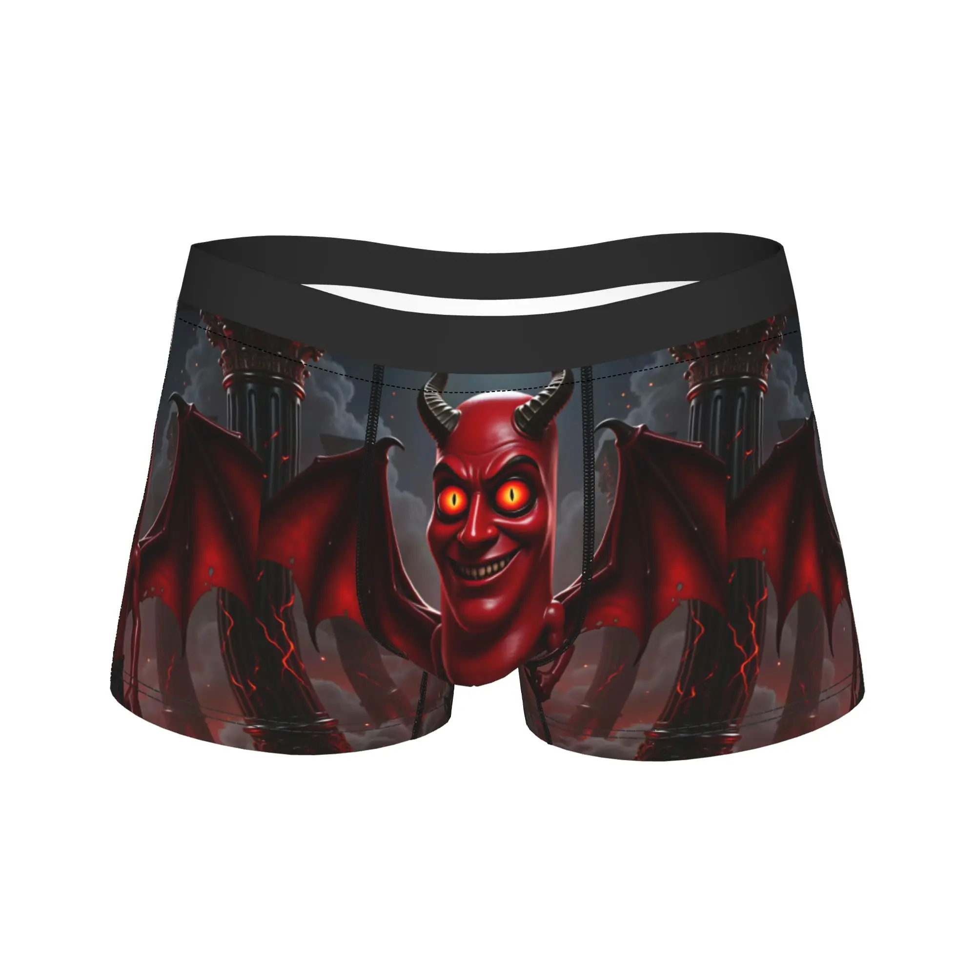 Tung Tung Sahur Red Devil Demon Horror Meme Underwear Customs Boxer Shorts High Quality Man Underpants Sexy Soft Boxer Brief