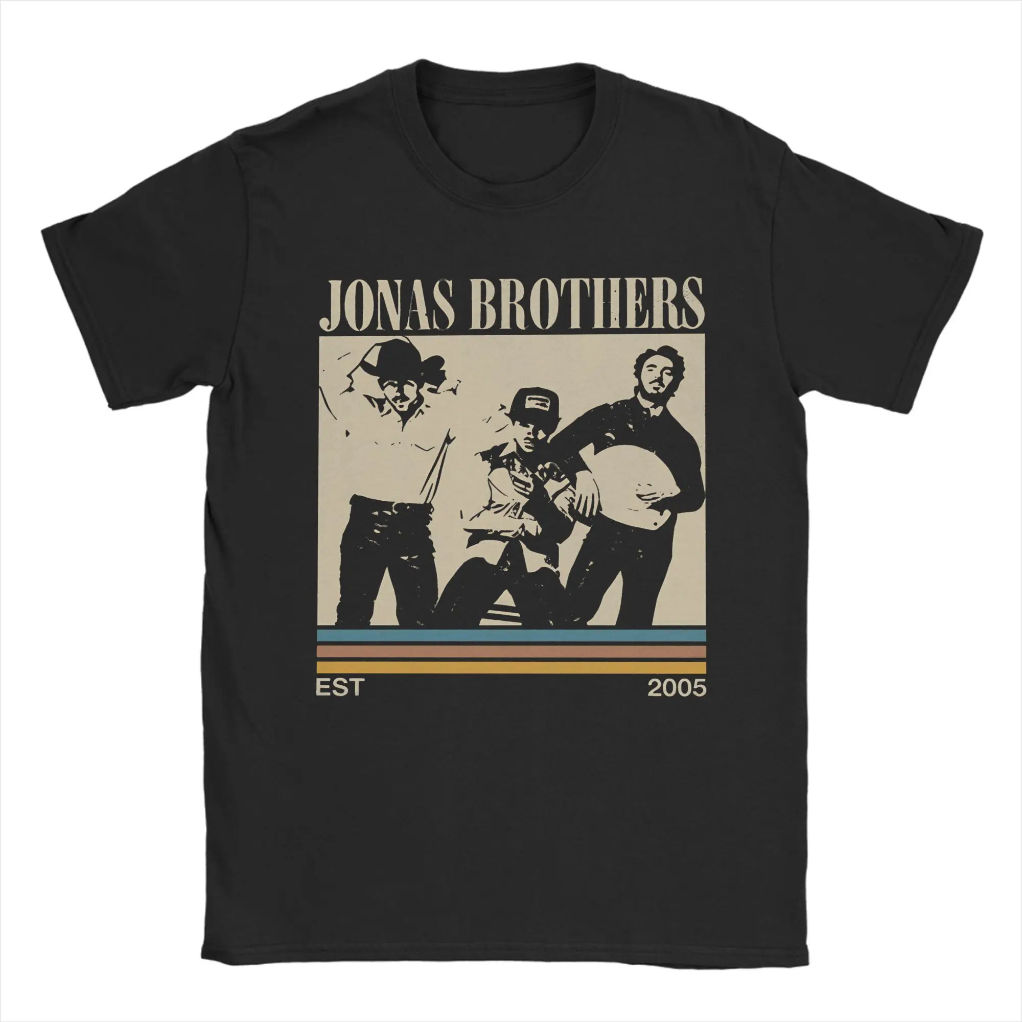 

Футболки с группой Jonas Brother, мужские хлопковые винтажные футболки, футболки с круглым вырезом, одежда с короткими рукавами, большой размер