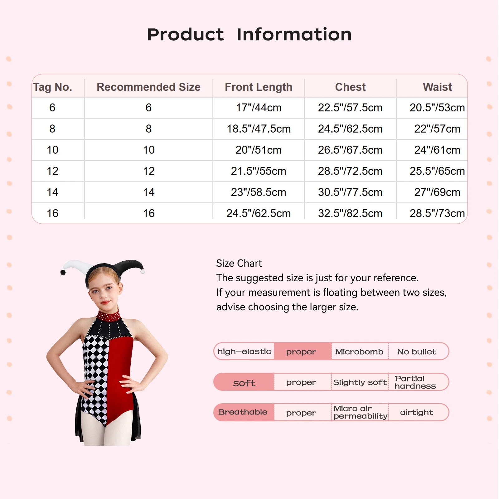 أطفال فتاة السيرك مهرج تأثيري أداء زي بلا أكمام شبكة حجر الراين فستان يوتار مع أغطية الرأس لكرنفال الهالوين