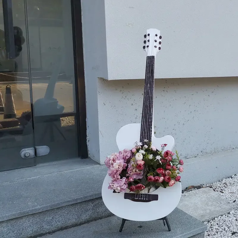 Magnesium Oxide Flower Pots Guitar Elegant Nordic Balcony Planters Luxury Outdoor Pots Garden Large Vases Home Decorative