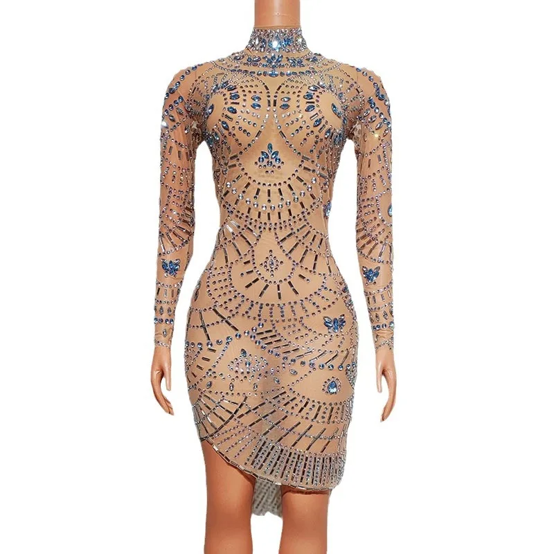 วันเกิดพรหมไนท์คลับบาร์นักร้องรุ่น Catwalk จัดเลี้ยงชุด Vestidos Para Fiesta De Lujo สวมใส่ชุดสําหรับสตรี