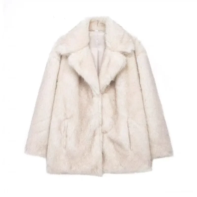 New Thickened Autumn Winter Fur Coat Fluffy Dyed Fox Fur Coat for Women Loose Fur Coat Fashionable Simple Warm Women's Clothing