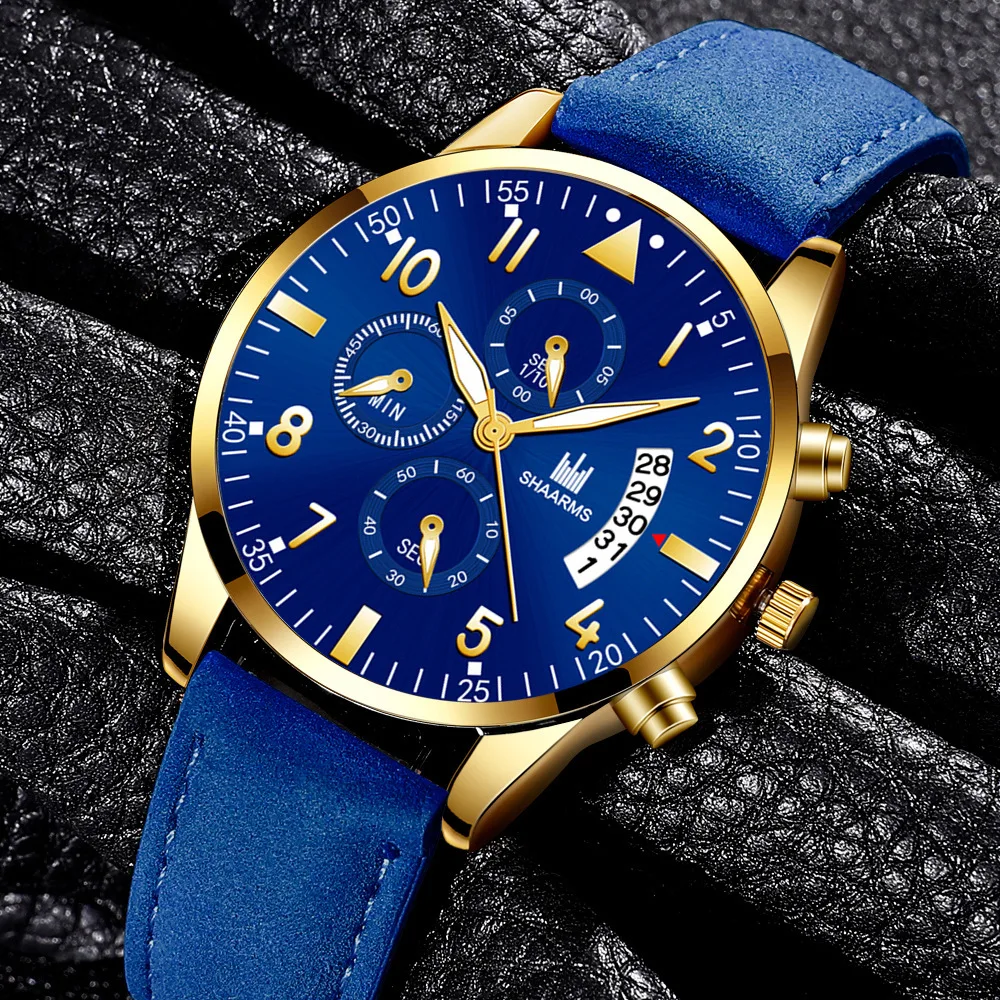 

Fashion Geneva Men's Wristwatch Date Alloy Case Leather Analog Quartz Sport Watch Male Clock Top Brand Luxury Relogio Masculino