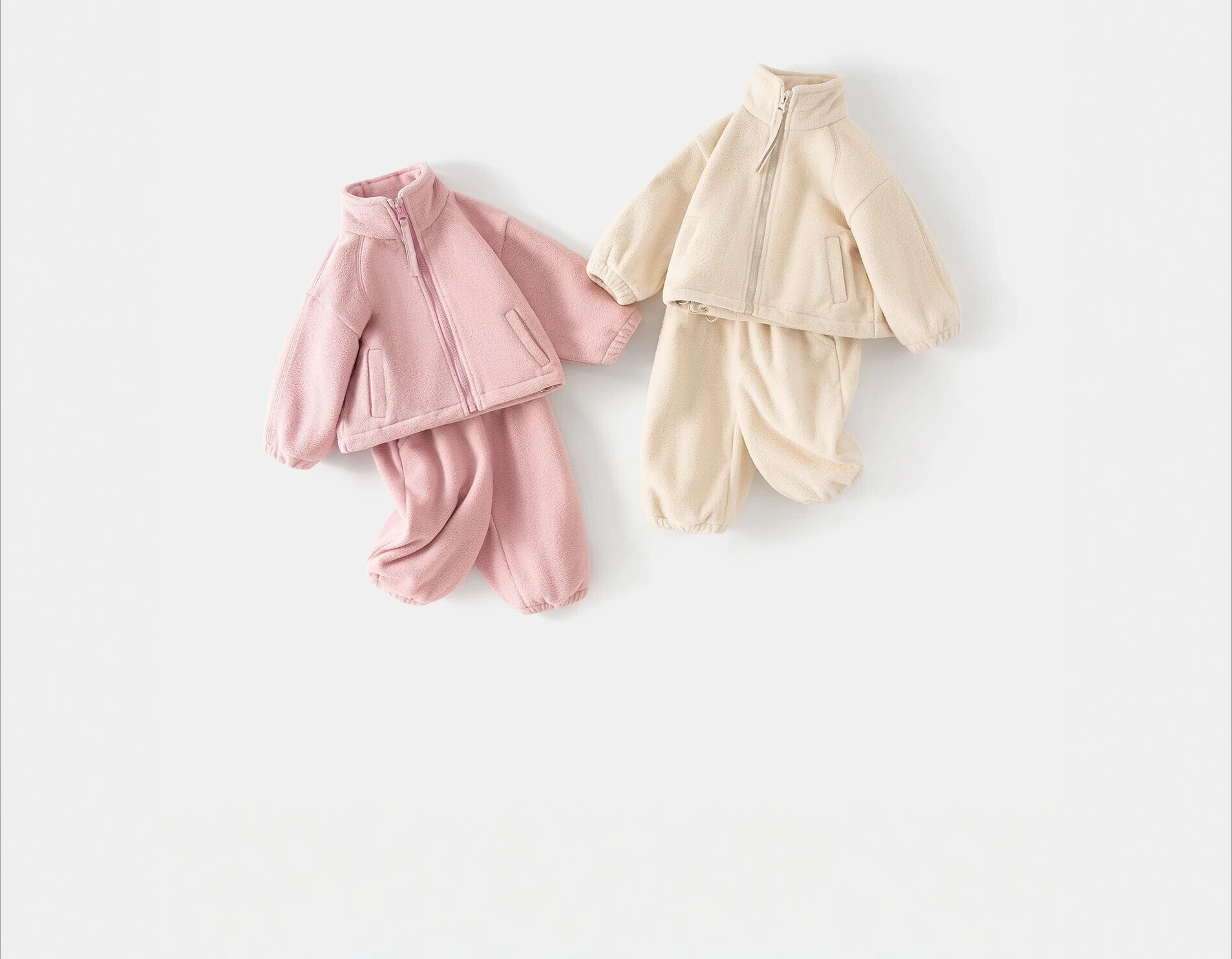 Girls Polar Fleece Set Autumn 2026 New Girl Baby Thickened Winter Two Piece Set