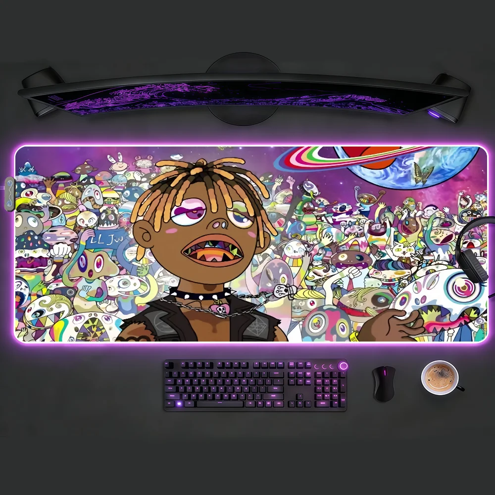 

Singer J-Juice W-Wrld Mouse Pad Waterproof RGB LED Light Colorful Game Keyboard Non-slip Cover Desk-mat Surface