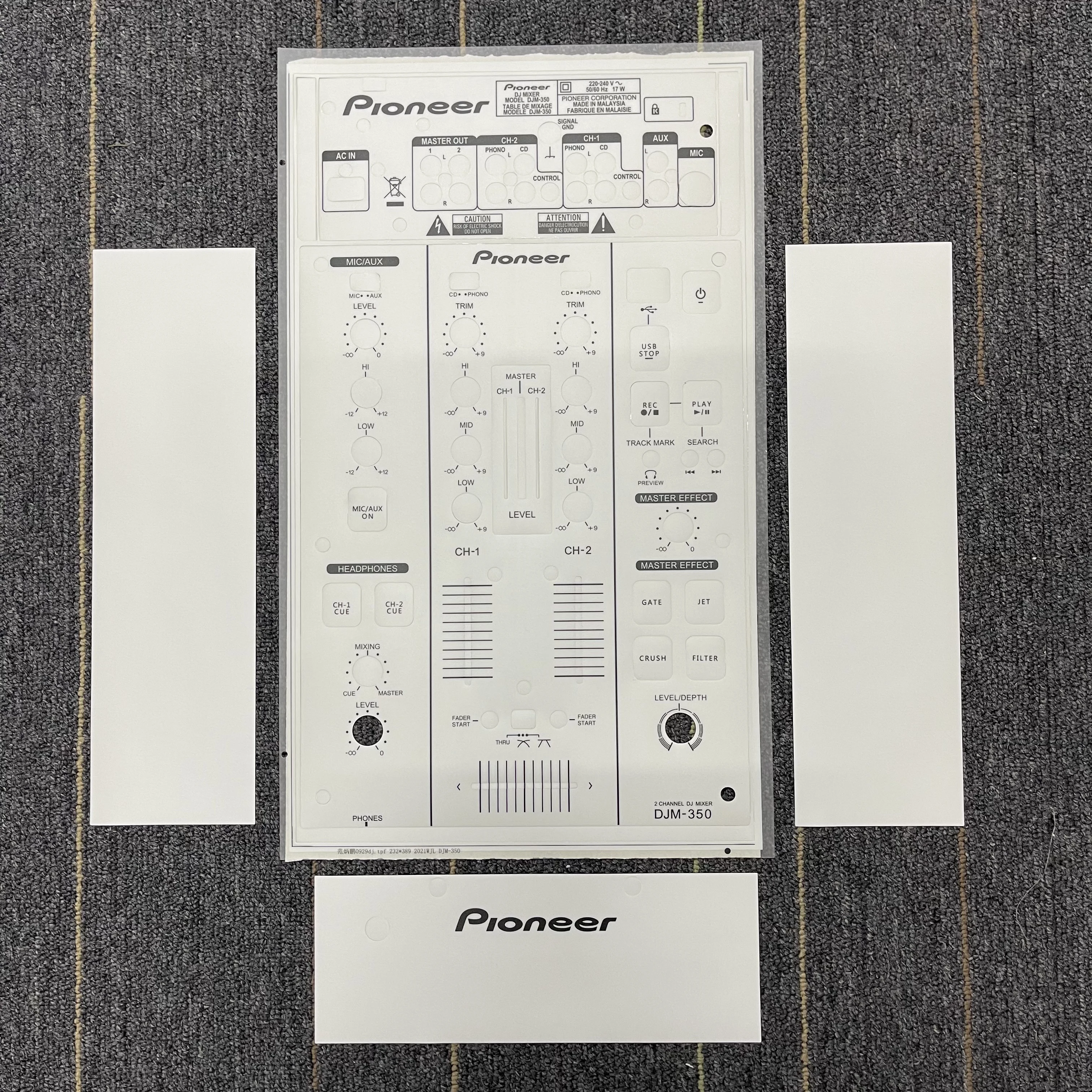 

DJM350 Микшерная панель, защитная пленка из ПВХ, наклейка, черный, оригинальный цвет, чехол для DJ-оборудования