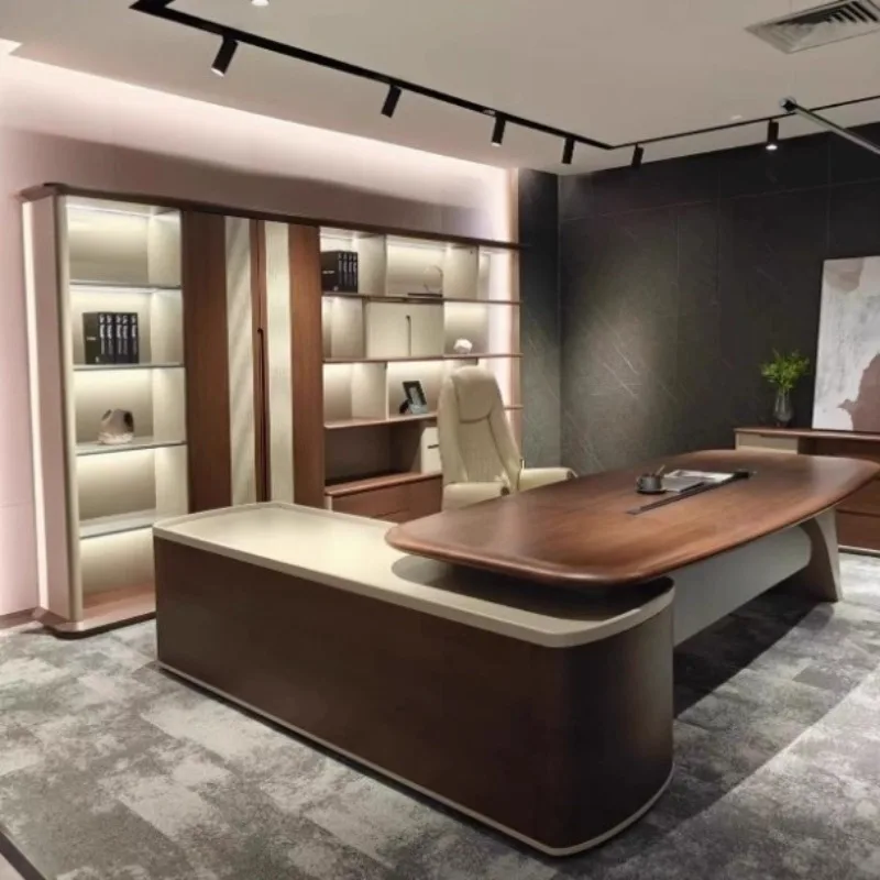 

Brown Designer Office Desks Organizer Modern Standing Gaming Office Desks Adjustable Study Mesa De Escritorio Office Furniture