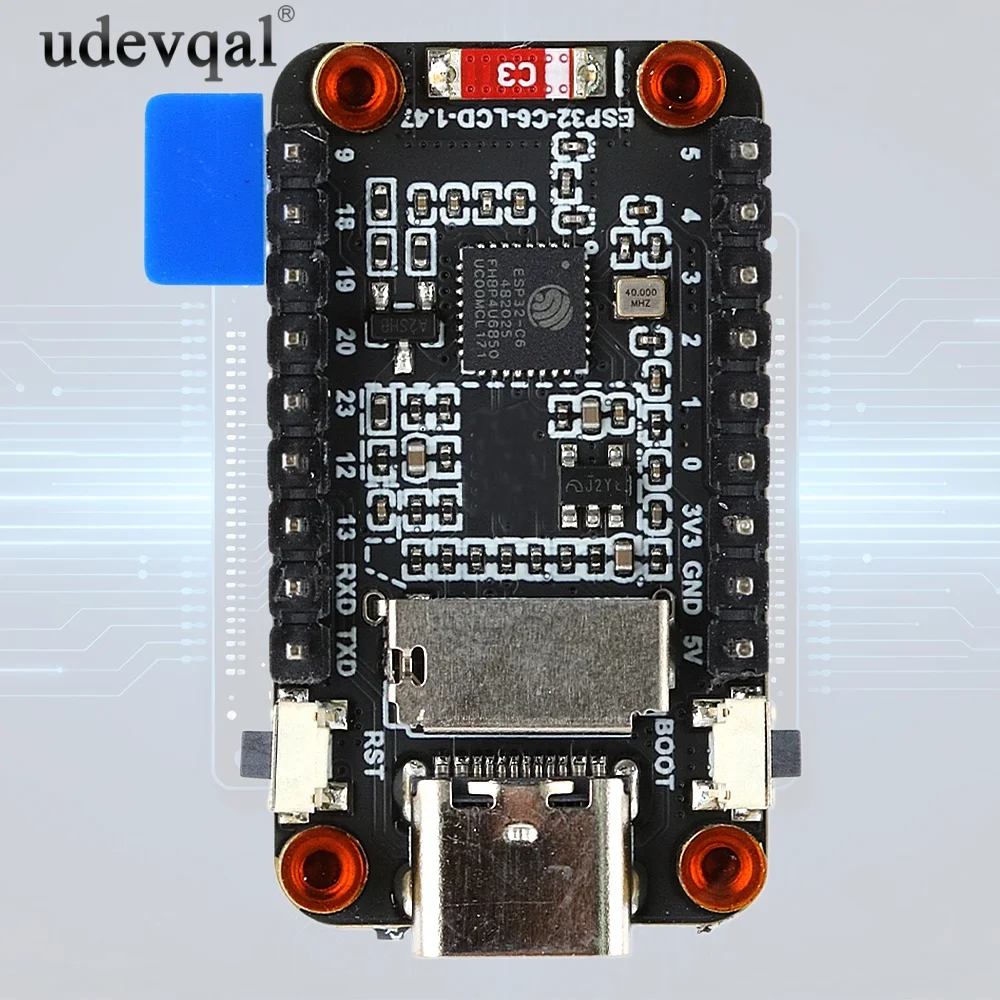 ESP32 C6 Development Board with 1.47-inch LCD Display Touch Support 172x320 Resolution RGB Light SD Slot Compatible for Arduino