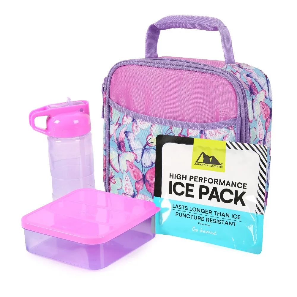 Insulated Lunch Box Thermal Bag Food Container with Watercolor Butterfly Design for School Office Picnic
