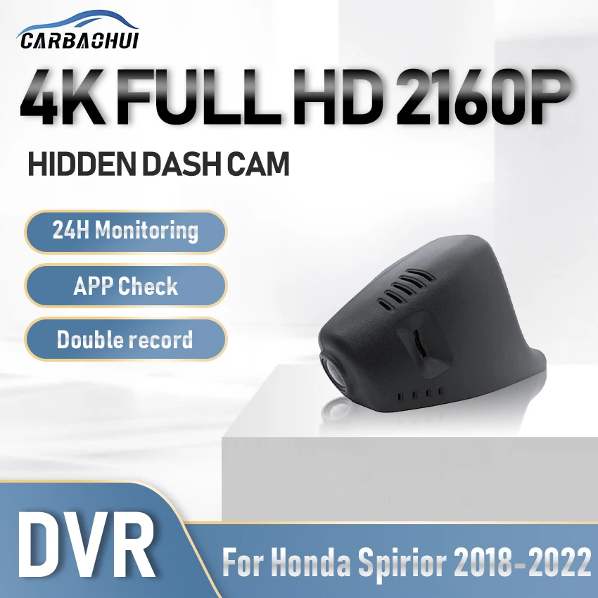 

4K 2160P Car DVR Hidden Dash Cam Camera HD Night Vision Driving Video Recorder 24H Parking record For Honda Spirior 2018-2022