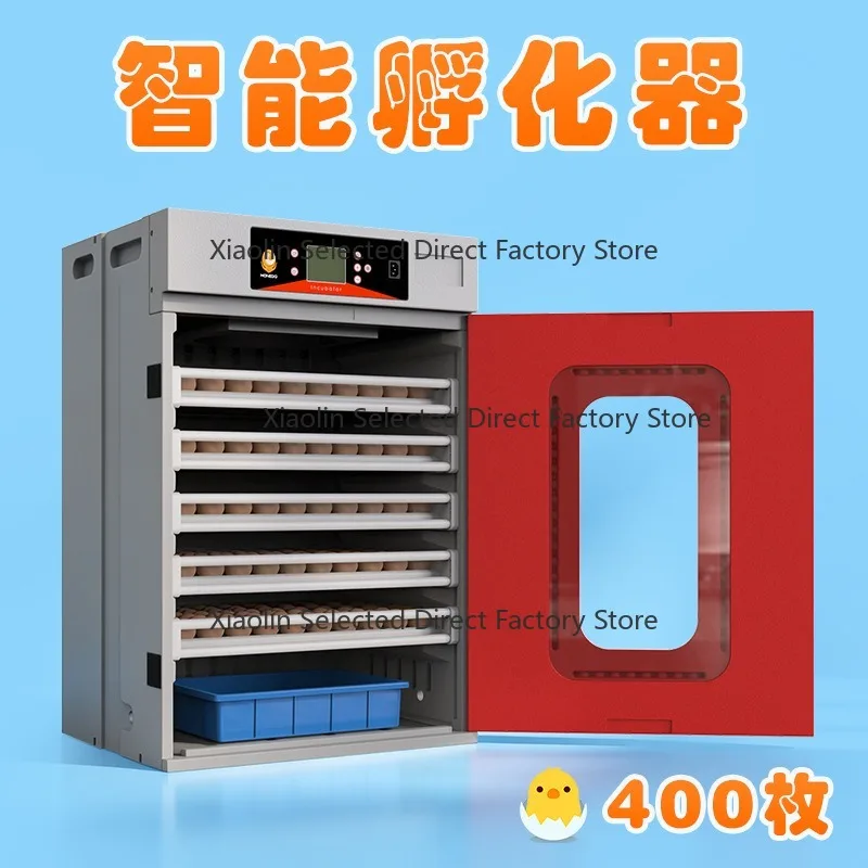 China Red 400-egg industrial large fully automatic incub-ator for livestock and poultry farming, new egg hatching machine