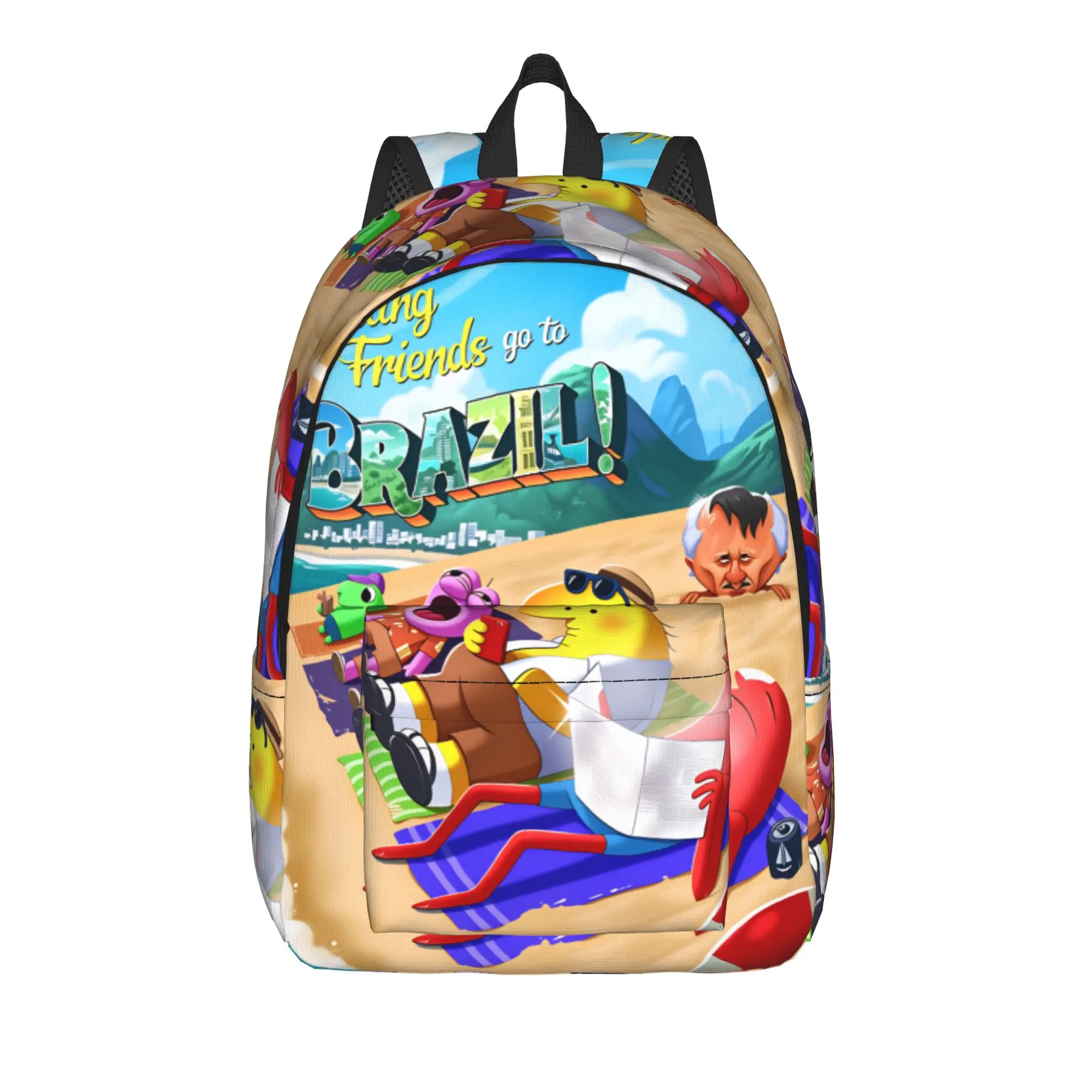 Smiling Friends Pim And Charlie Backpack  Outdoor Backpacks Female Kawaii School Bags Custom Big Rucksack