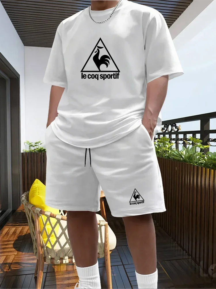 Men's Two-piece Sportswear Short Sleeved T-shirt and Pants Set Running and Fitness Sportswear 2026 Summer Big Discount