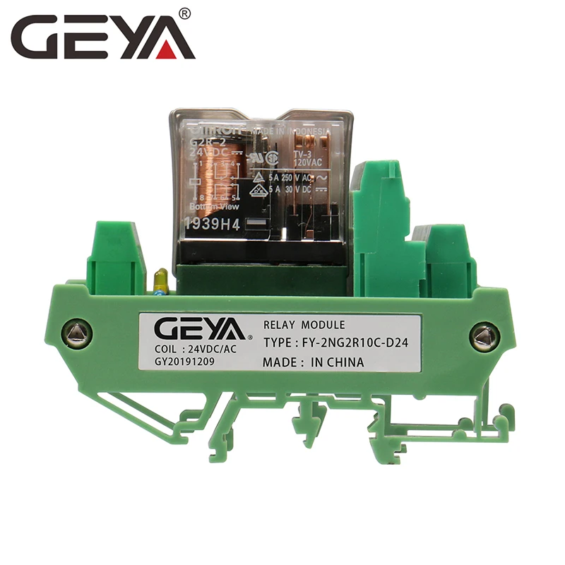 Sale GEYA 2NG2R 10 Channel Relay Module  PLC 2NO 2NC 12VACDC DPDT Relay Replaceable
