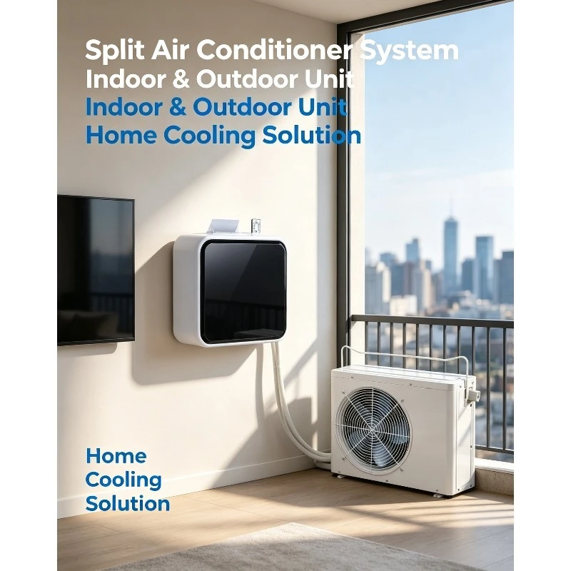 For New Mini Split Air Conditioner 9000BTU, Portable Separate Type Cooling Air Conditioning Unit