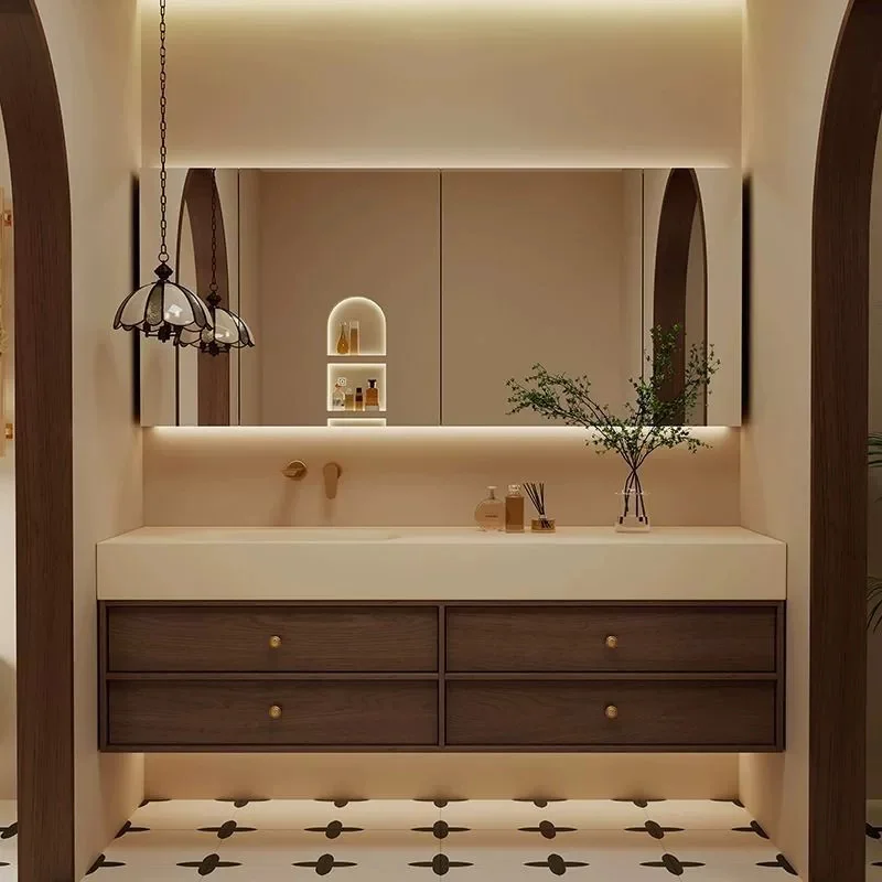 

White luxury top bathroom cabinet custom wall mounted mirror bathroom sink cabinet