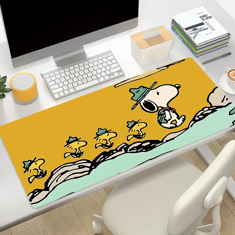 Mouse Pad S-Snoopy Non-Slip Rubber Edge locking mousepads Game play mats notebook computer Pad table mat Anime PC carpet Kawaii