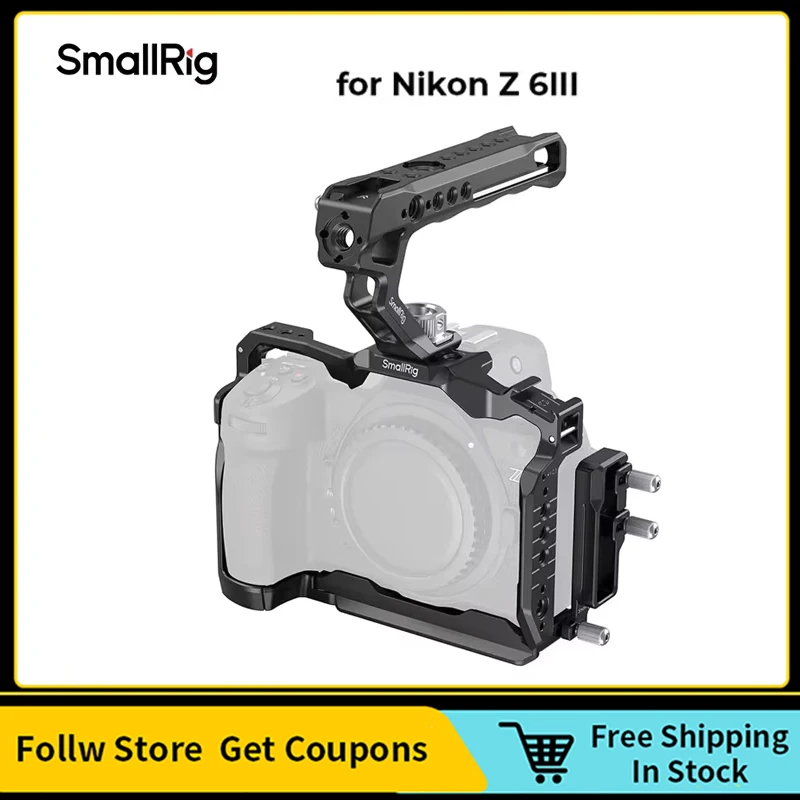 SmallRig for Nikon Z6 III Aluminum Alloy Camera Cage Kit with Cable Clamp and Top Handle Camera Full Cage Kit 4520