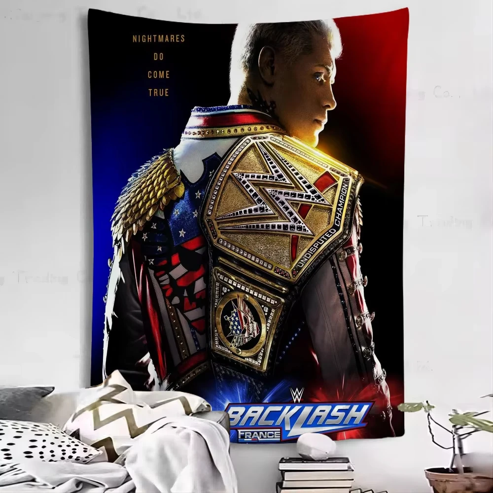 Póster de tapiz de Cody R-Rhodes de la W-WWE, papel tapiz para dormitorio, decoración artística, fondo de tela, decoración estética para el hogar, bandera, gimnasio, regalo para fanáticos de la lucha libre