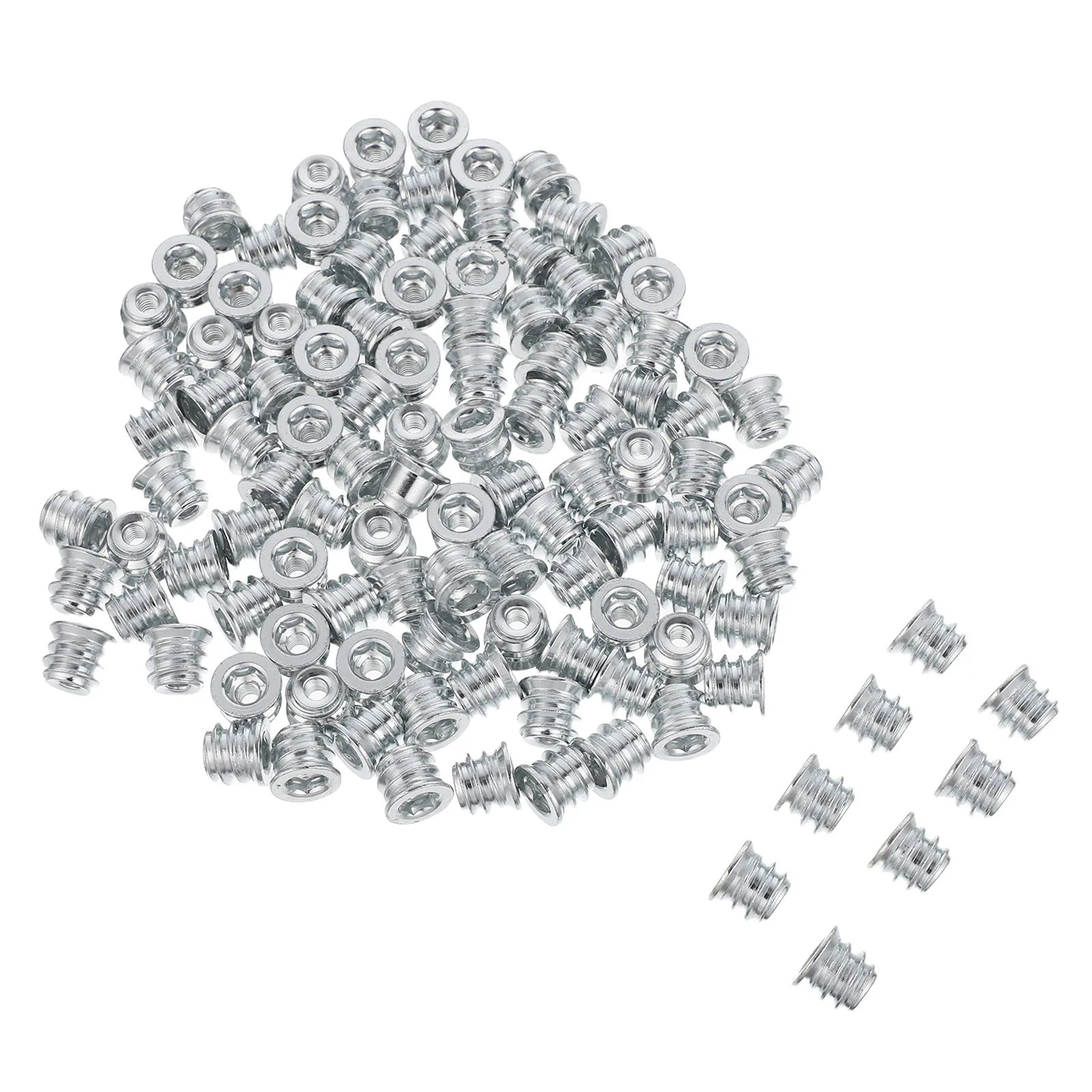 

100Pcs Screw-in Threaded Inserts for Wood M4x10 Deep Thread Carbon Steel Fasteners Ideal for Woodworking and Furniture Assembly